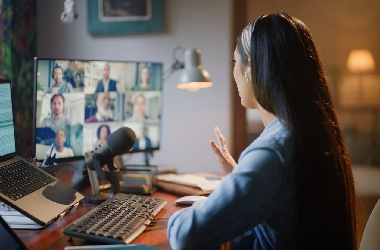 Confident person working from home